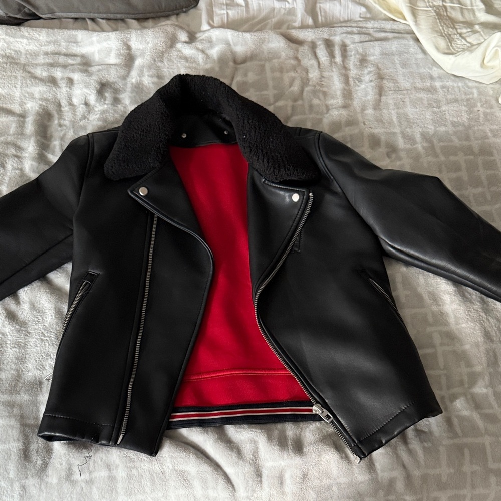 Zara Black Jacket with Red Lining
